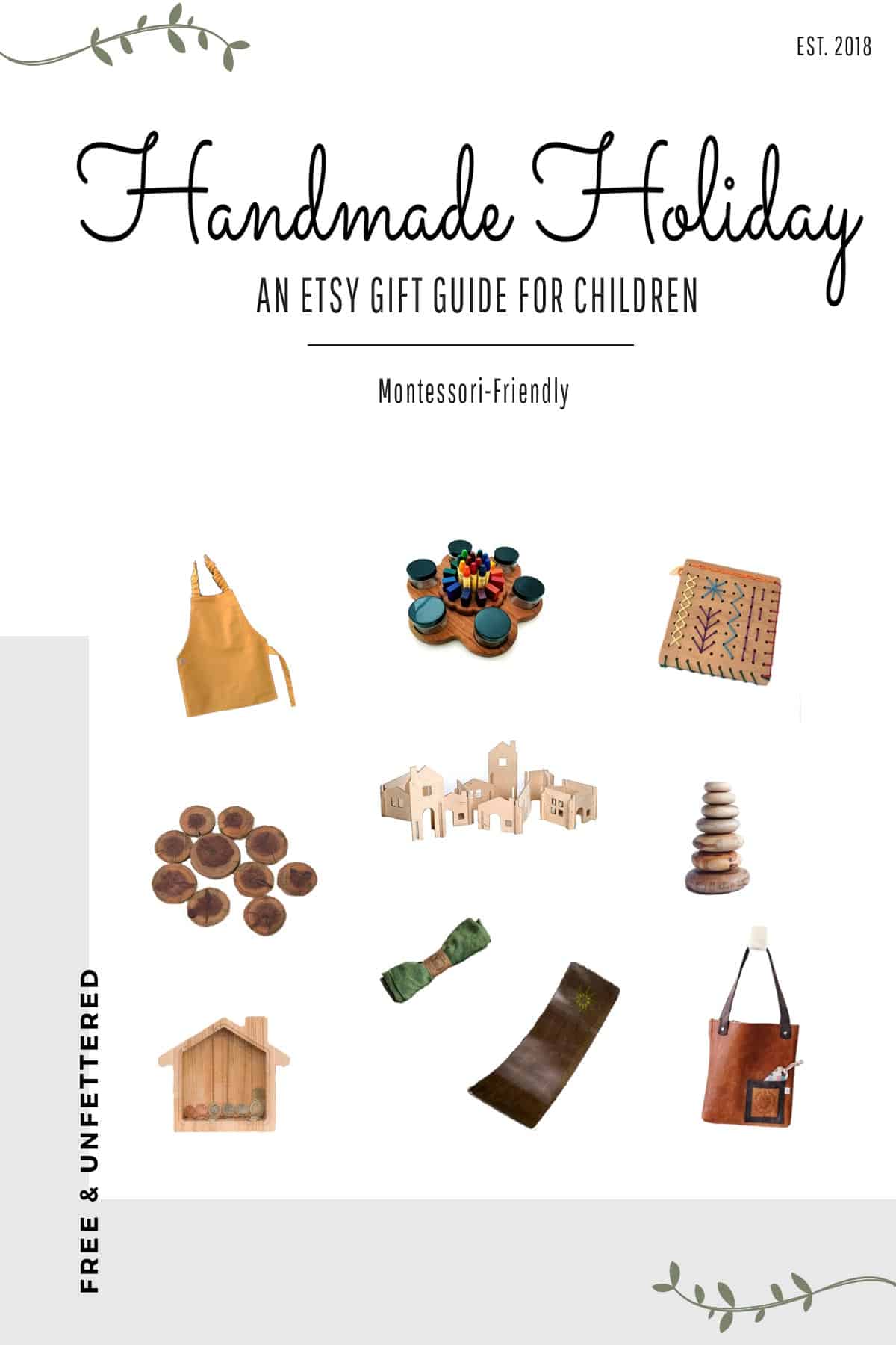 montessori-friendly gift guide to toys for children this holiday season, available on etsy