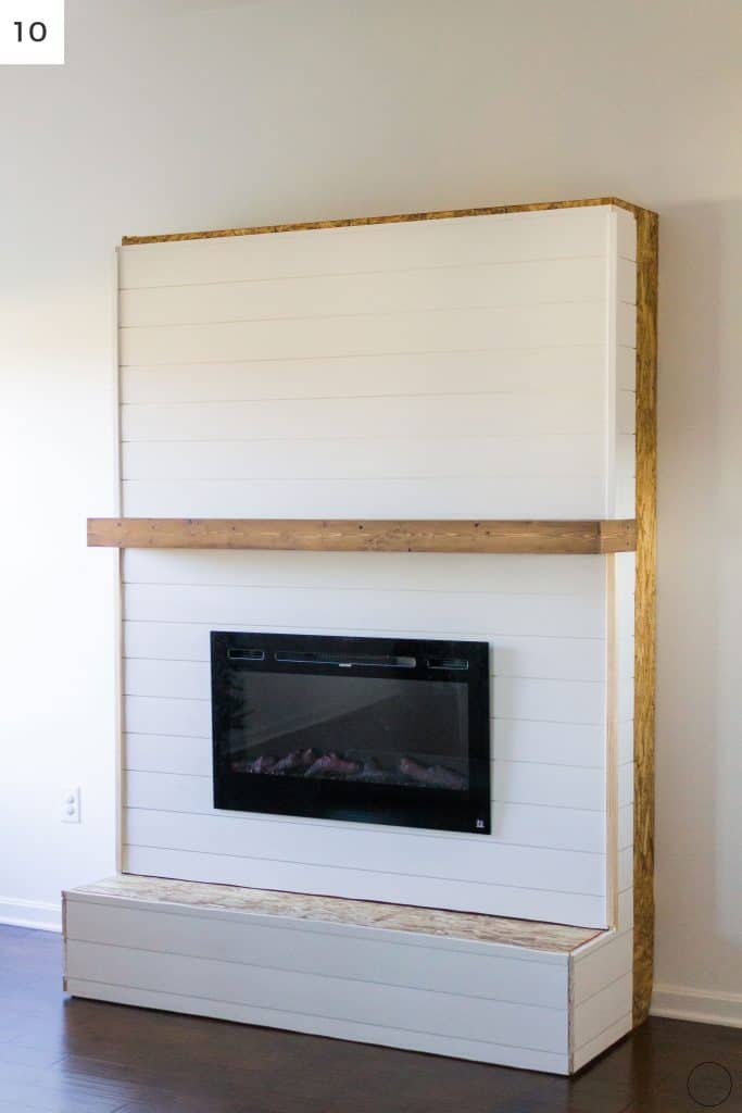 Diy Shiplap Electric Fireplace With, Electric Fireplace Surround Diy