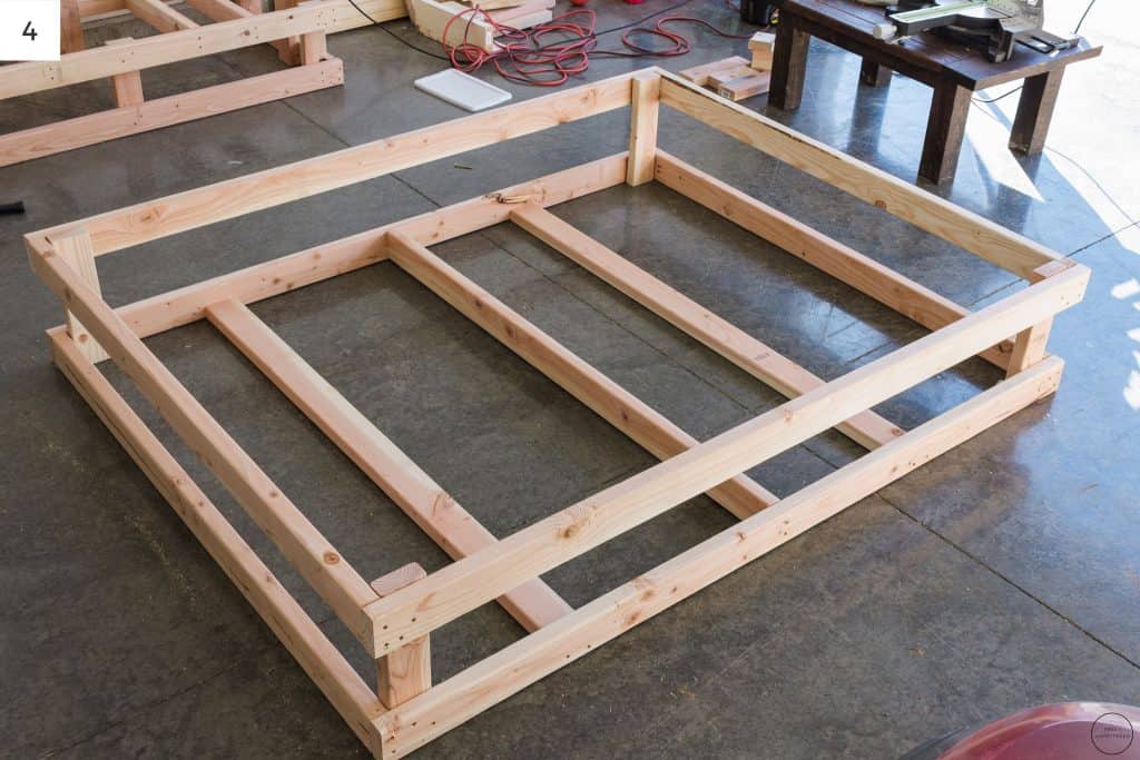 Here is the fully assembled frame box for the DIY modern farmhouse electric fireplace.