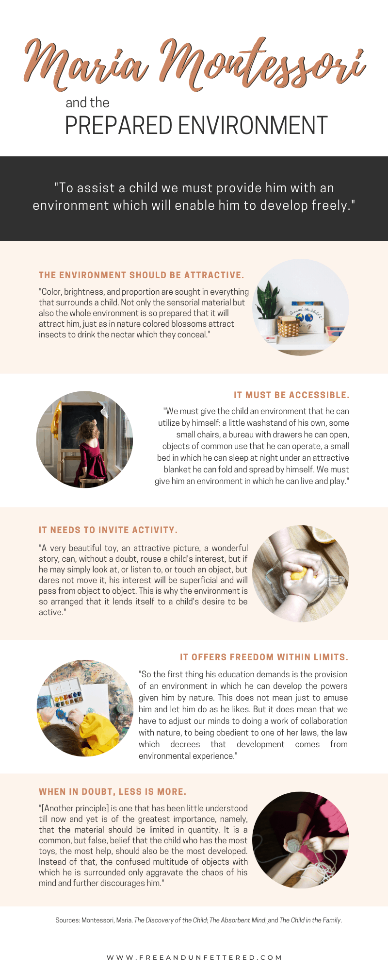 Interested in learning more about how to prepare an environment for children that fosters independent learning and exploration? Visit www.freeandunfettered.com to view our Montessori-inspired schoolroom and playroom and grab a free copy of our guide to Designing Spaces with Children. #montessoriathome #preparedenvironment #kidsroom #childledlearning 