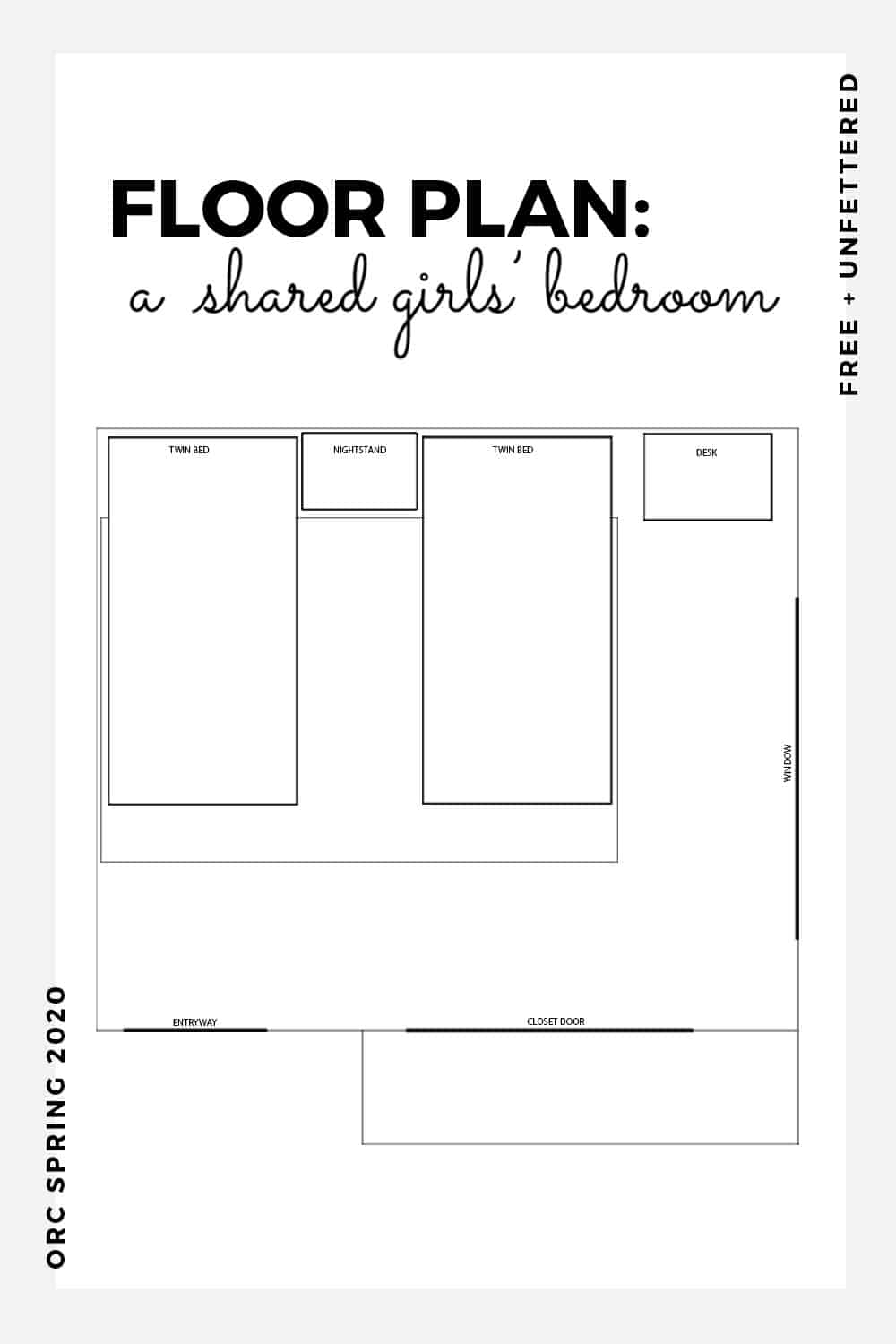 Check out our Montessori-friendly shared children's bedroom makeover as part of the Spring 2020 One Room Challenge! #orc #designingwithkids #kidsbedroom #childfriendlydesign