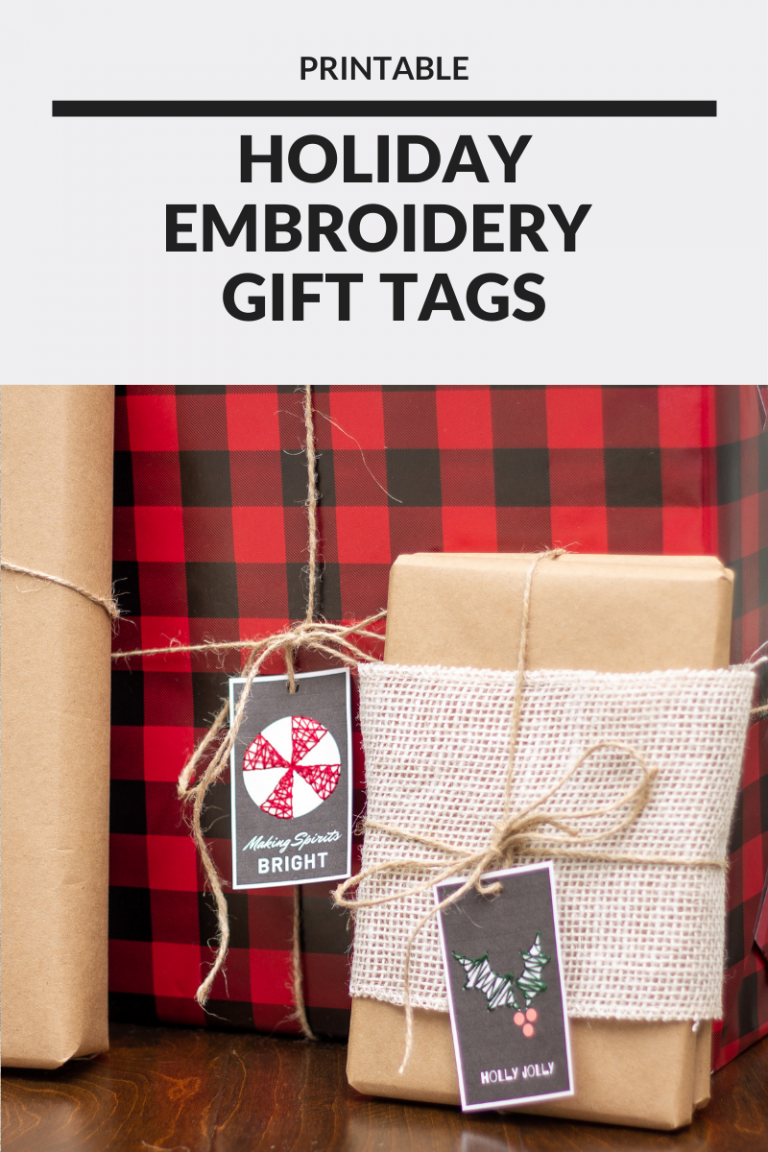 Holiday Embroidery Gift Tags