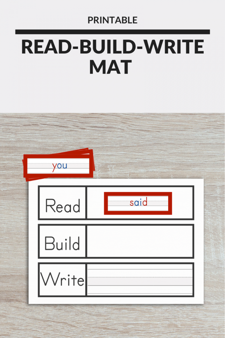 Read It, Build It, Write It Mat with Dolch Sight Words
