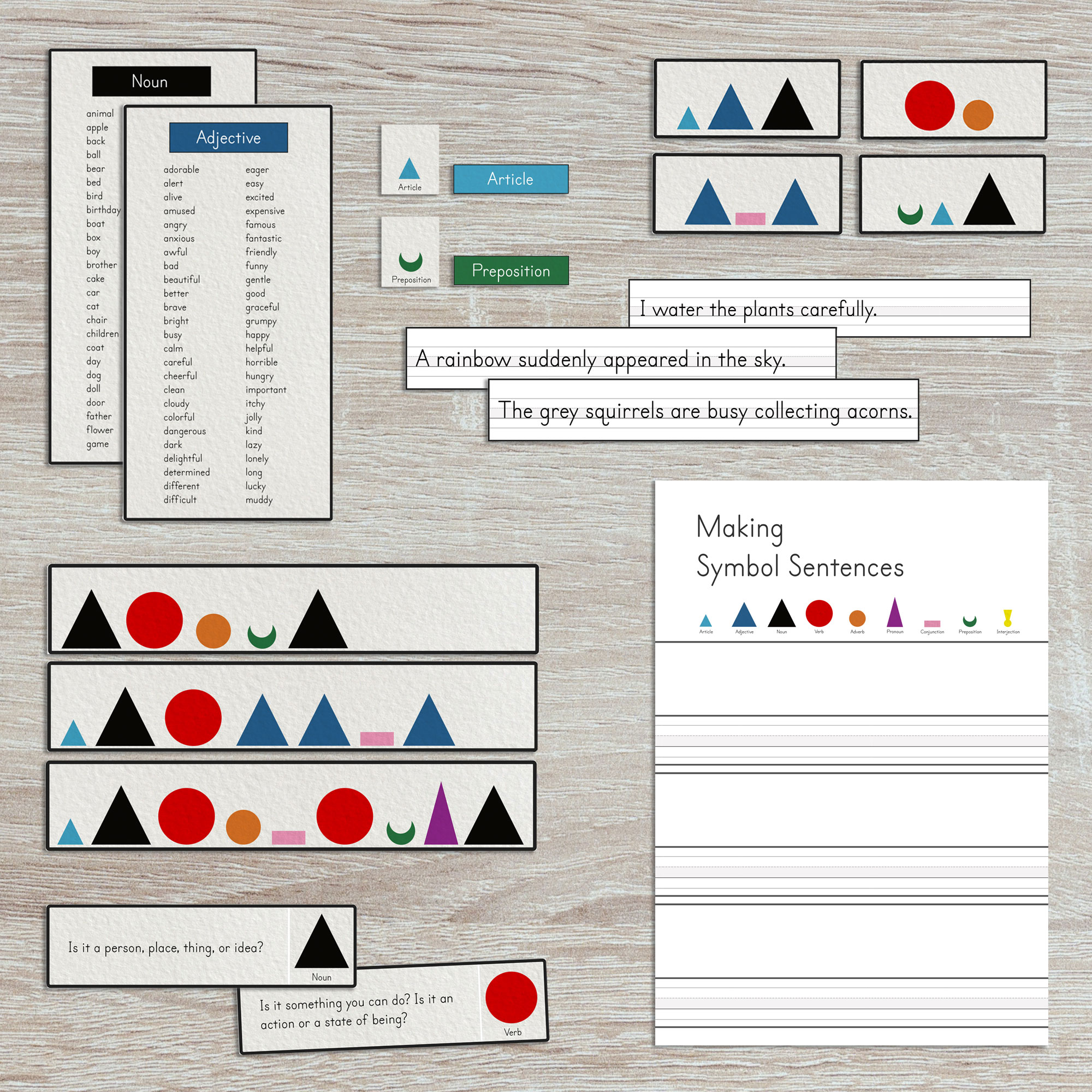 The Montessori Parts of Speech Bundle for Lower Elementary Students