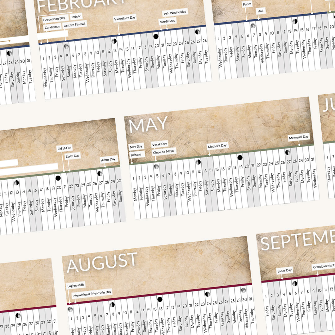 Linear Calendar: Free Printable